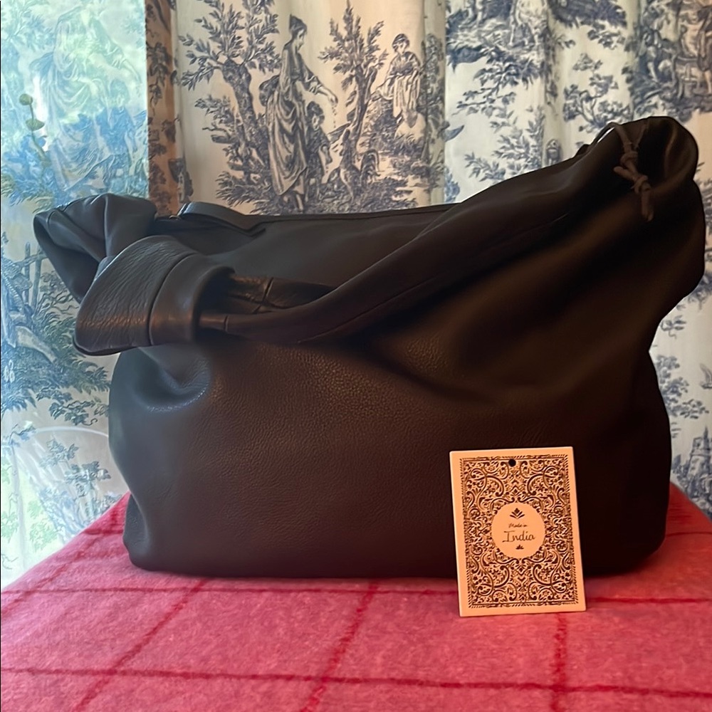Black Leather Tote Bag Genuine Leather